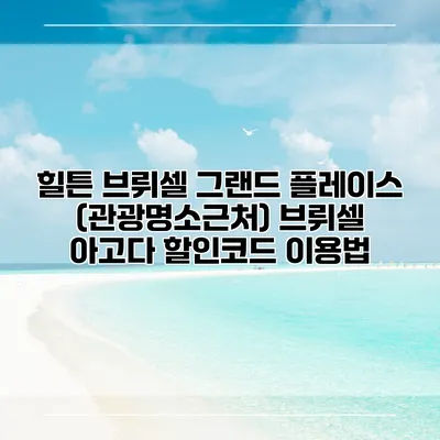 힐튼 브뤼셀 그랜드 플레이스 (관광명소근처) 브뤼셀 아고다 할인코드 이용법