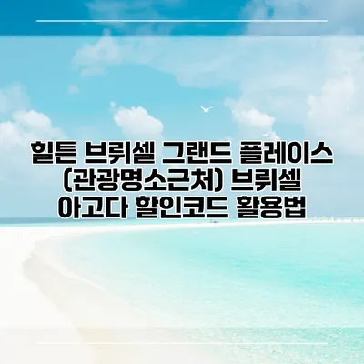 힐튼 브뤼셀 그랜드 플레이스 (관광명소근처) 브뤼셀 아고다 할인코드 활용법