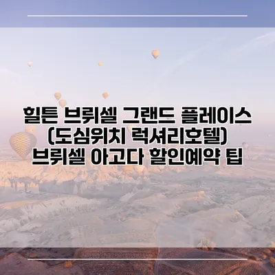 힐튼 브뤼셀 그랜드 플레이스 (도심위치 럭셔리호텔) 브뤼셀 아고다 할인예약 팁