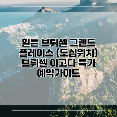 힐튼 브뤼셀 그랜드 플레이스 (도심위치) 브뤼셀 아고다 특가 예약가이드