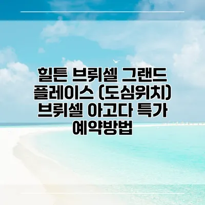 힐튼 브뤼셀 그랜드 플레이스 (도심위치) 브뤼셀 아고다 특가 예약방법