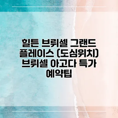 힐튼 브뤼셀 그랜드 플레이스 (도심위치) 브뤼셀 아고다 특가 예약팁