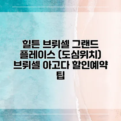 힐튼 브뤼셀 그랜드 플레이스 (도심위치) 브뤼셀 아고다 할인예약 팁