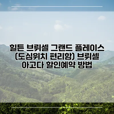 힐튼 브뤼셀 그랜드 플레이스 (도심위치 편리함) 브뤼셀 아고다 할인예약 방법