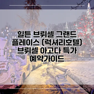 힐튼 브뤼셀 그랜드 플레이스 (럭셔리호텔) 브뤼셀 아고다 특가 예약가이드