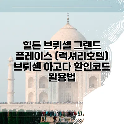 힐튼 브뤼셀 그랜드 플레이스 (럭셔리호텔) 브뤼셀 아고다 할인코드 활용법