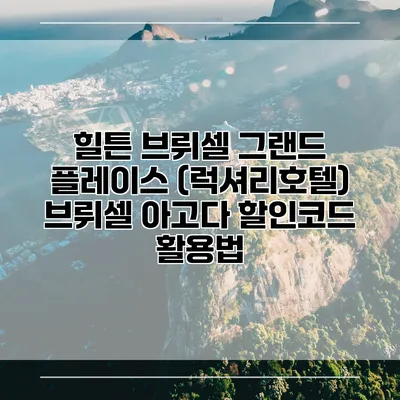 힐튼 브뤼셀 그랜드 플레이스 (럭셔리호텔) 브뤼셀 아고다 할인코드 활용법