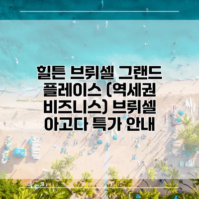 힐튼 브뤼셀 그랜드 플레이스 (역세권 비즈니스) 브뤼셀 아고다 특가 안내
