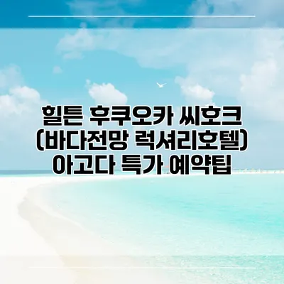 힐튼 후쿠오카 씨호크 (바다전망 럭셔리호텔) 아고다 특가 예약팁